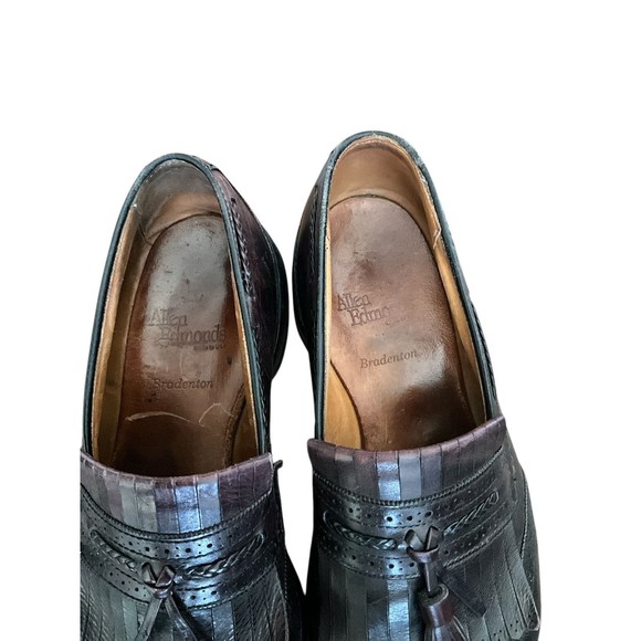 Allen Edmonds Bradenton Loafers Shoes Burgundy Leather Kiltie US Size 10E Wide - Picture 6 of 7